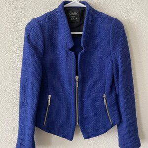 Zara Women Royal Blue Blazer Winter Party Jacket